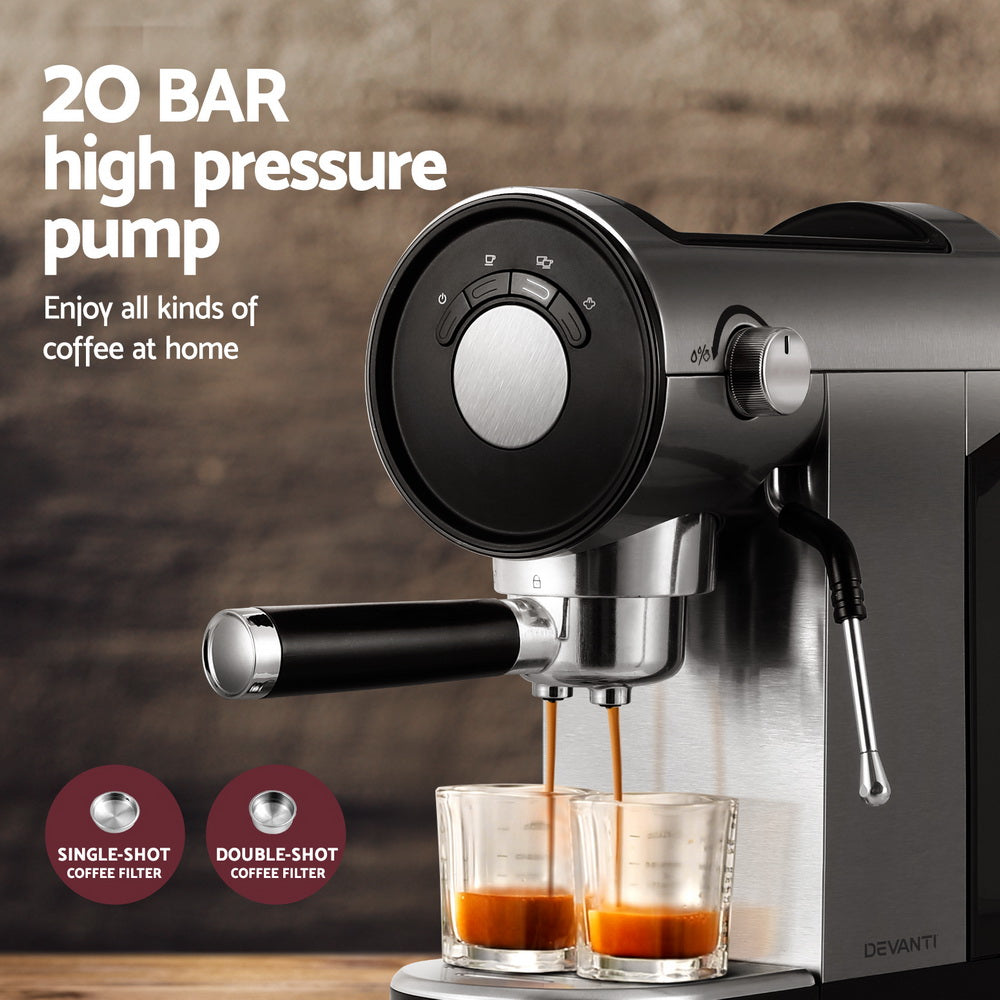 Coffee Machine Espresso Maker 20 Bar Milk Frother Cappuccino Latte Cafe