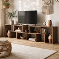Modular 3-Piece TV Stand Entertainment Unit with Adjustable Shelves - Walnut