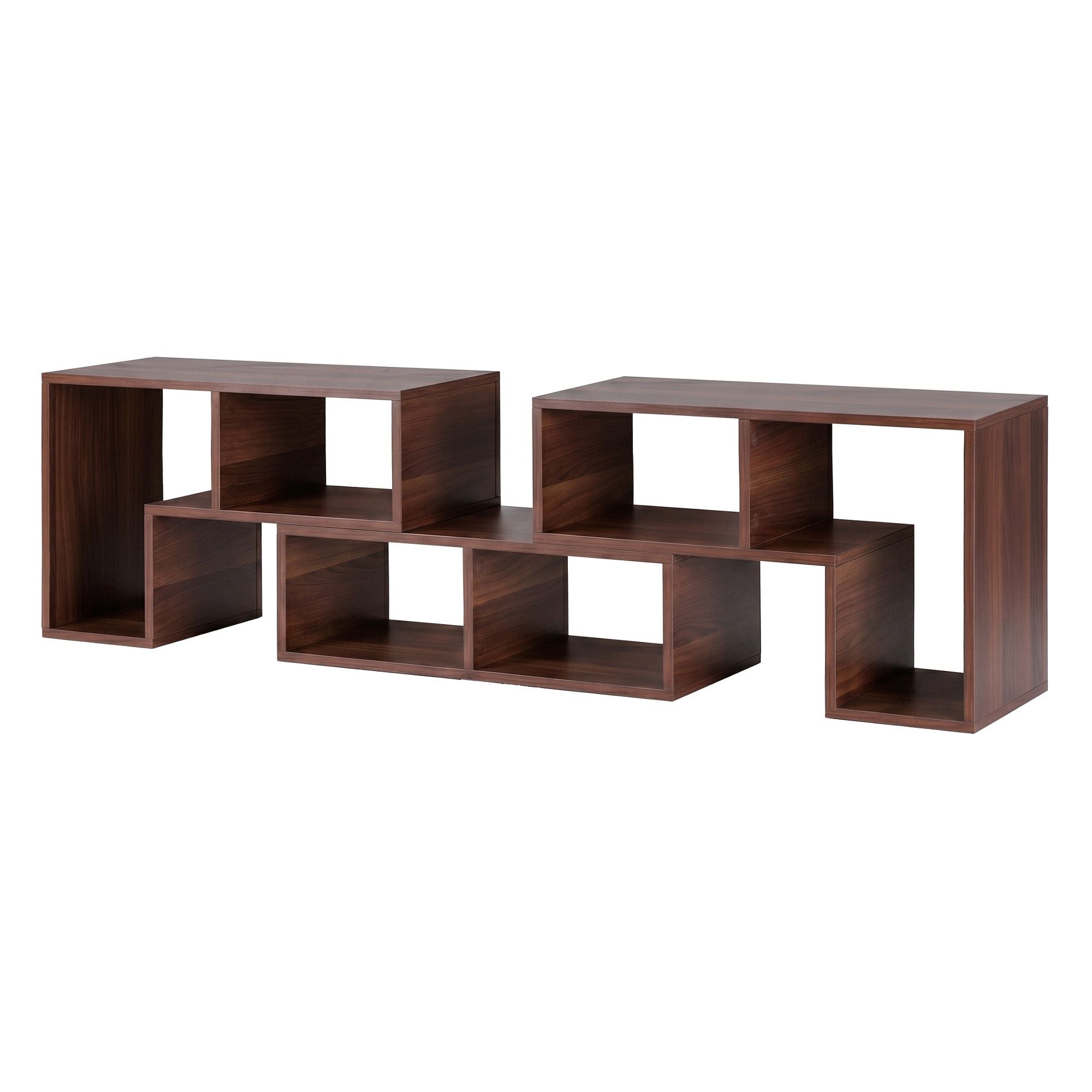 Modular 3-Piece TV Stand Entertainment Unit with Adjustable Shelves - Walnut