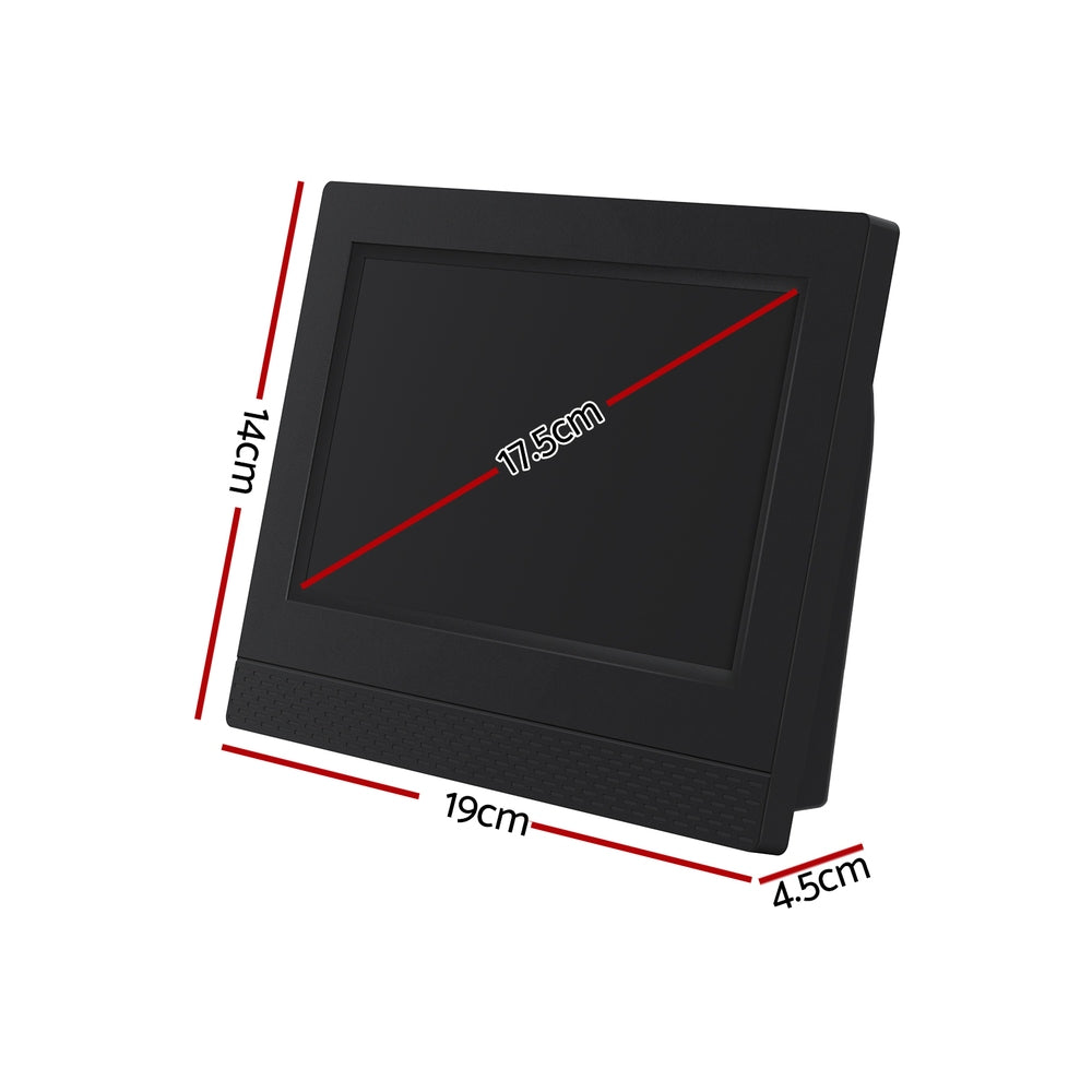 7Inch Digital Day Clock Calendar Alarm Black