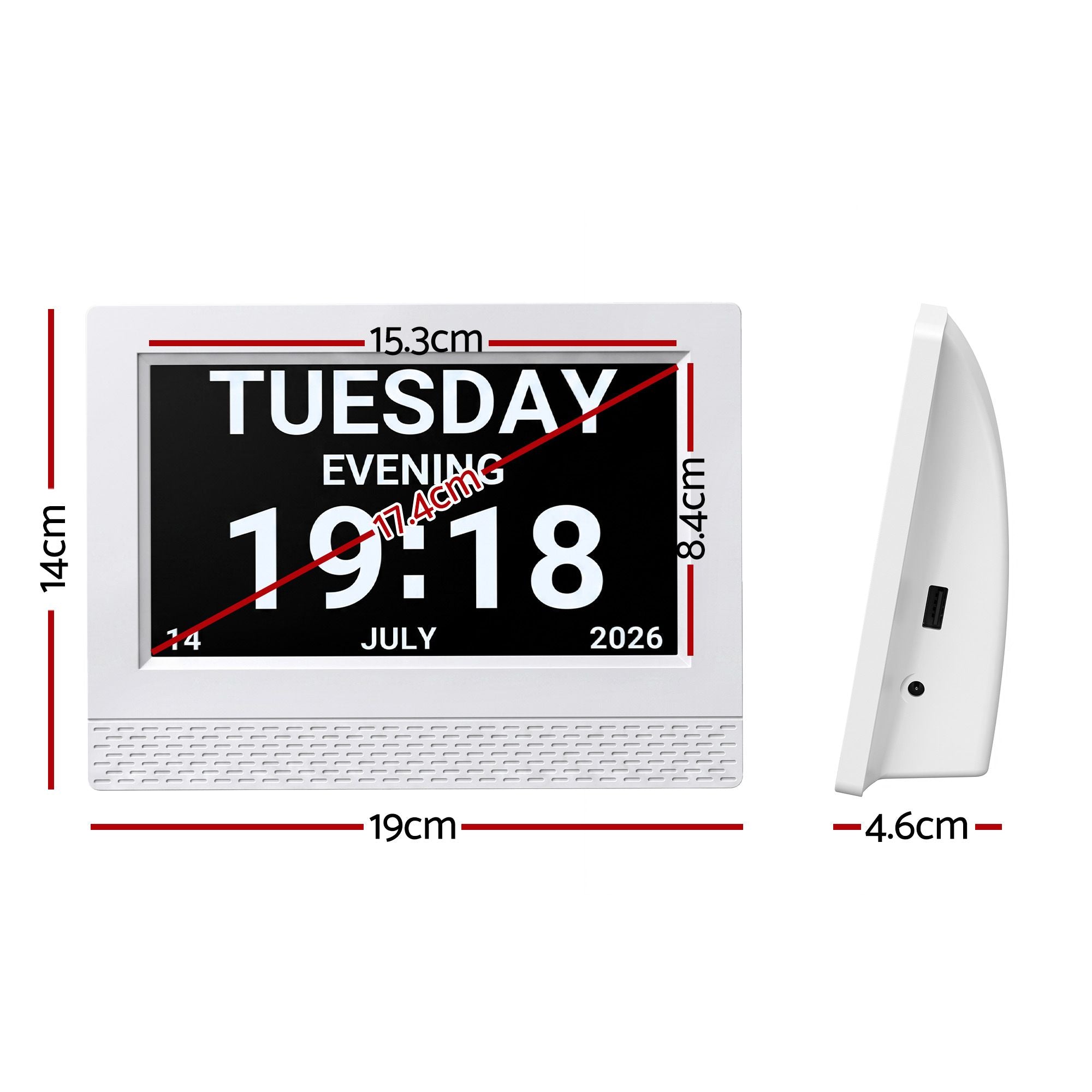 7" Smart Digital Clock Calendar HD IPS Touchscreen Weather Photo Frame