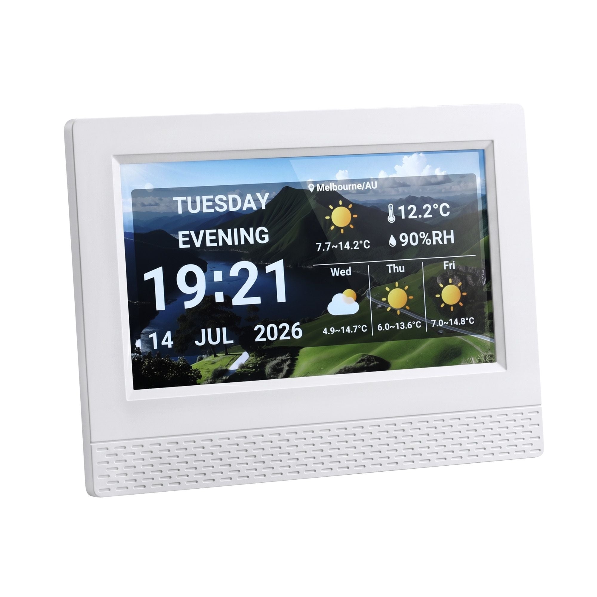 7" Smart Digital Clock Calendar HD IPS Touchscreen Weather Photo Frame