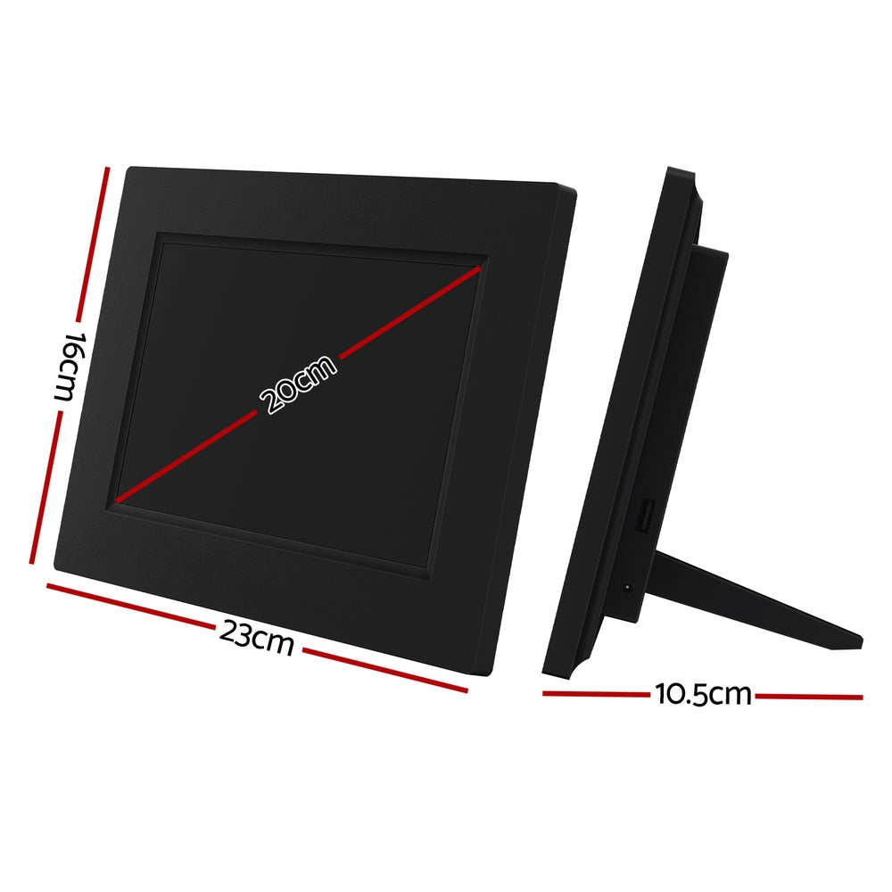 8Inch Digital Day Clock Calendar Alarm Black