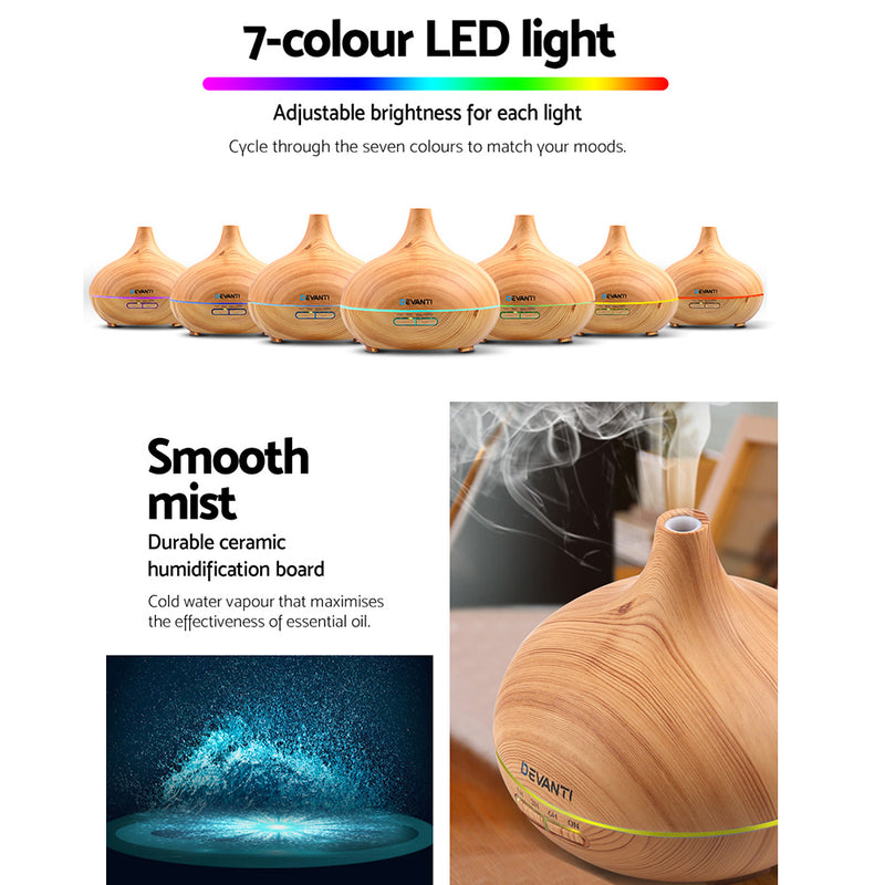 300ml 4 in 1 Aroma Diffuser - Light Wood