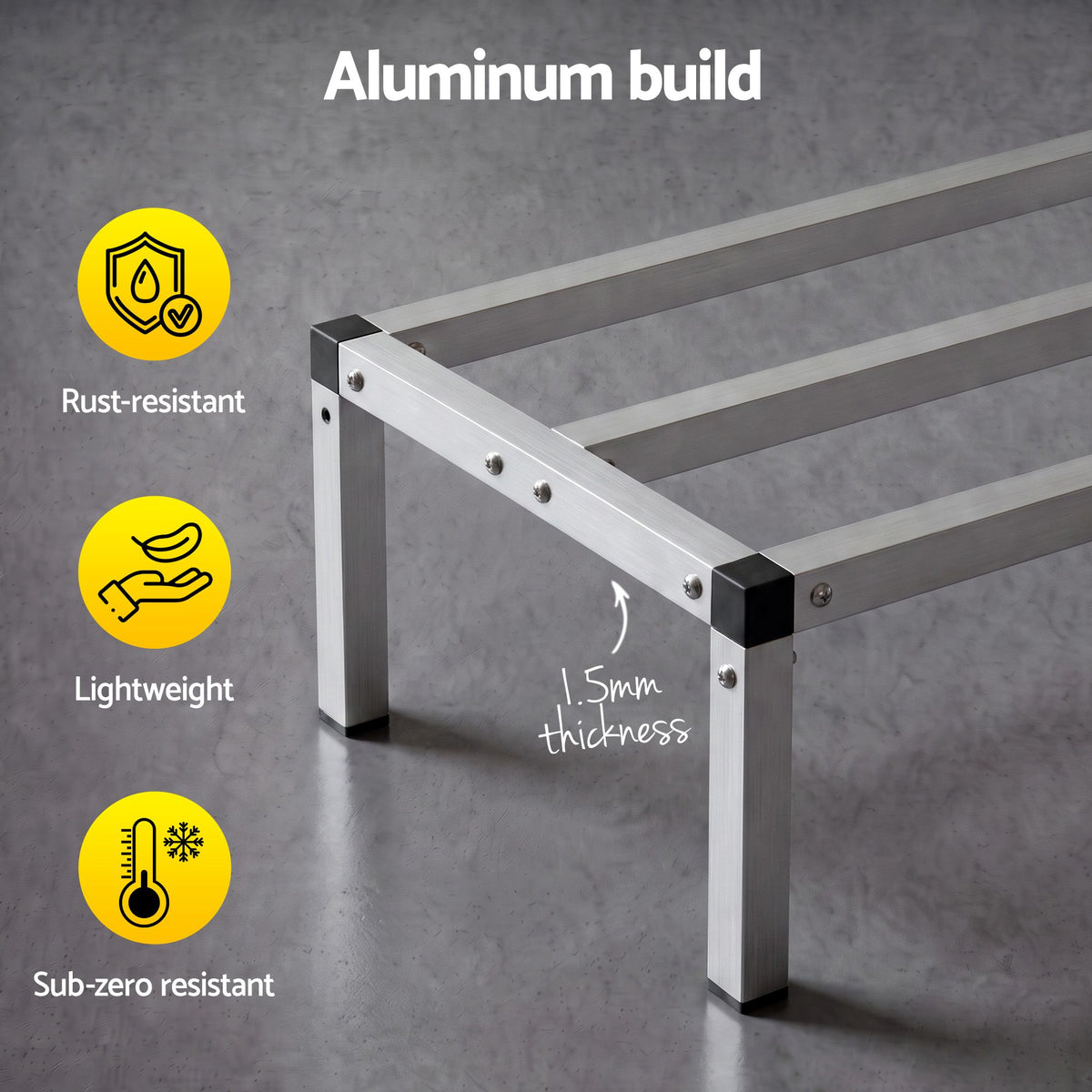 61x36x20cm Heavy Duty Aluminum Dunnage Rack Kitchen Storage Platform