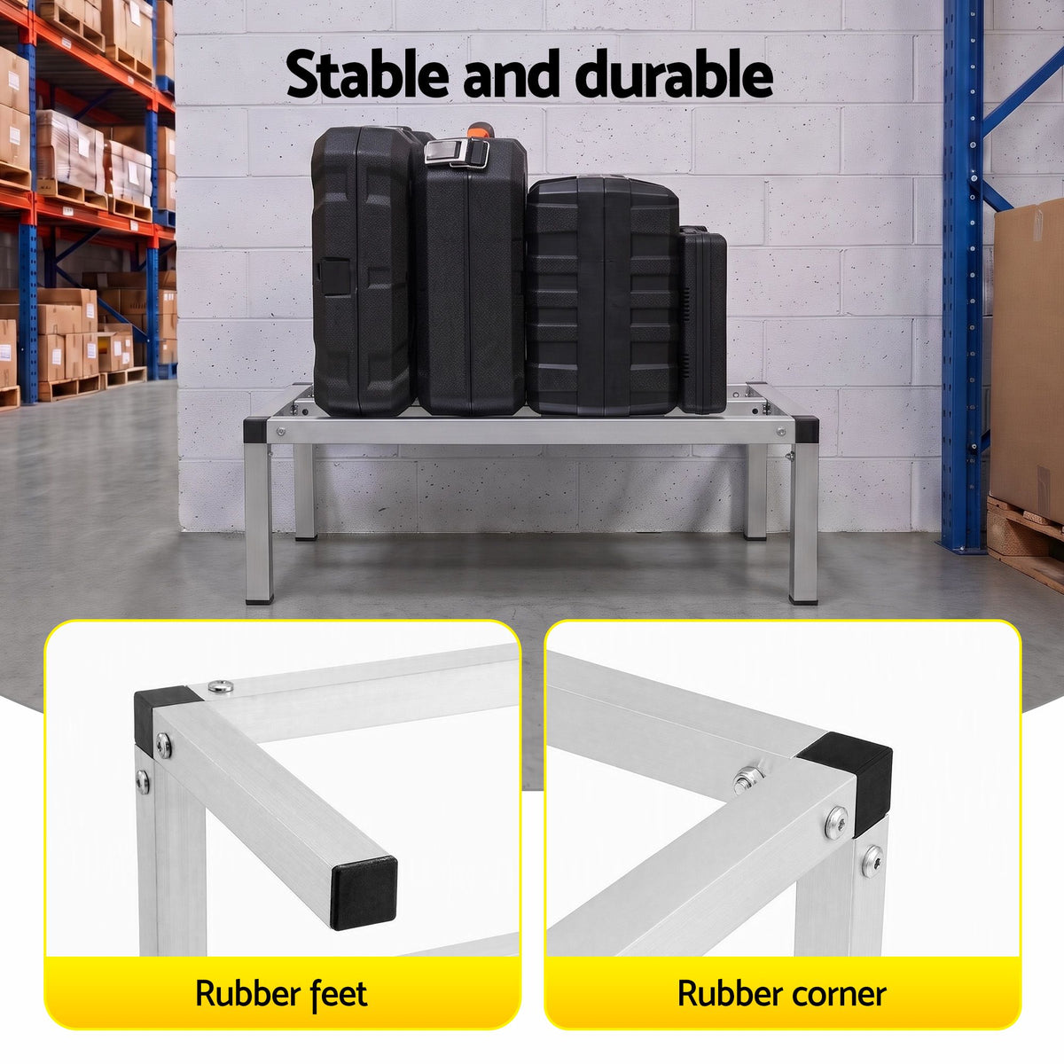 61x36x20cm Heavy Duty Aluminum Dunnage Rack Kitchen Storage Platform
