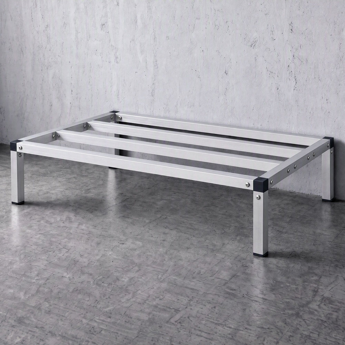 91x51cm Heavy Duty Aluminum Dunnage Rack Kitchen Storage Platform - Silver
