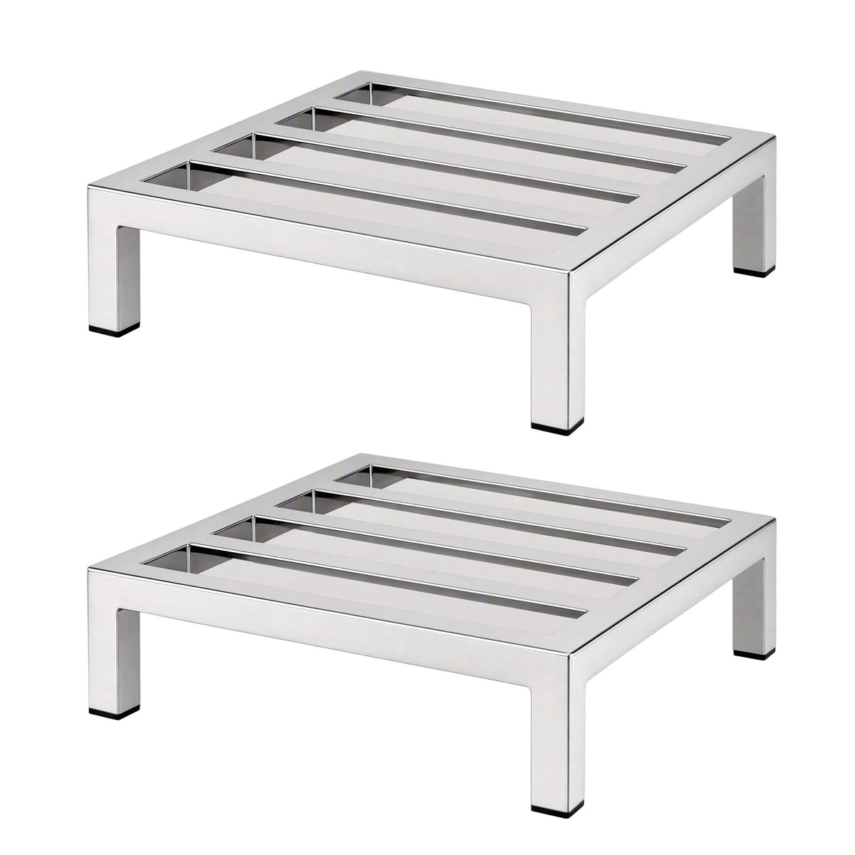 35x35cm Dunnage Rack 2-Pack Stainless Steel Kitchen Floor Stand - Silver