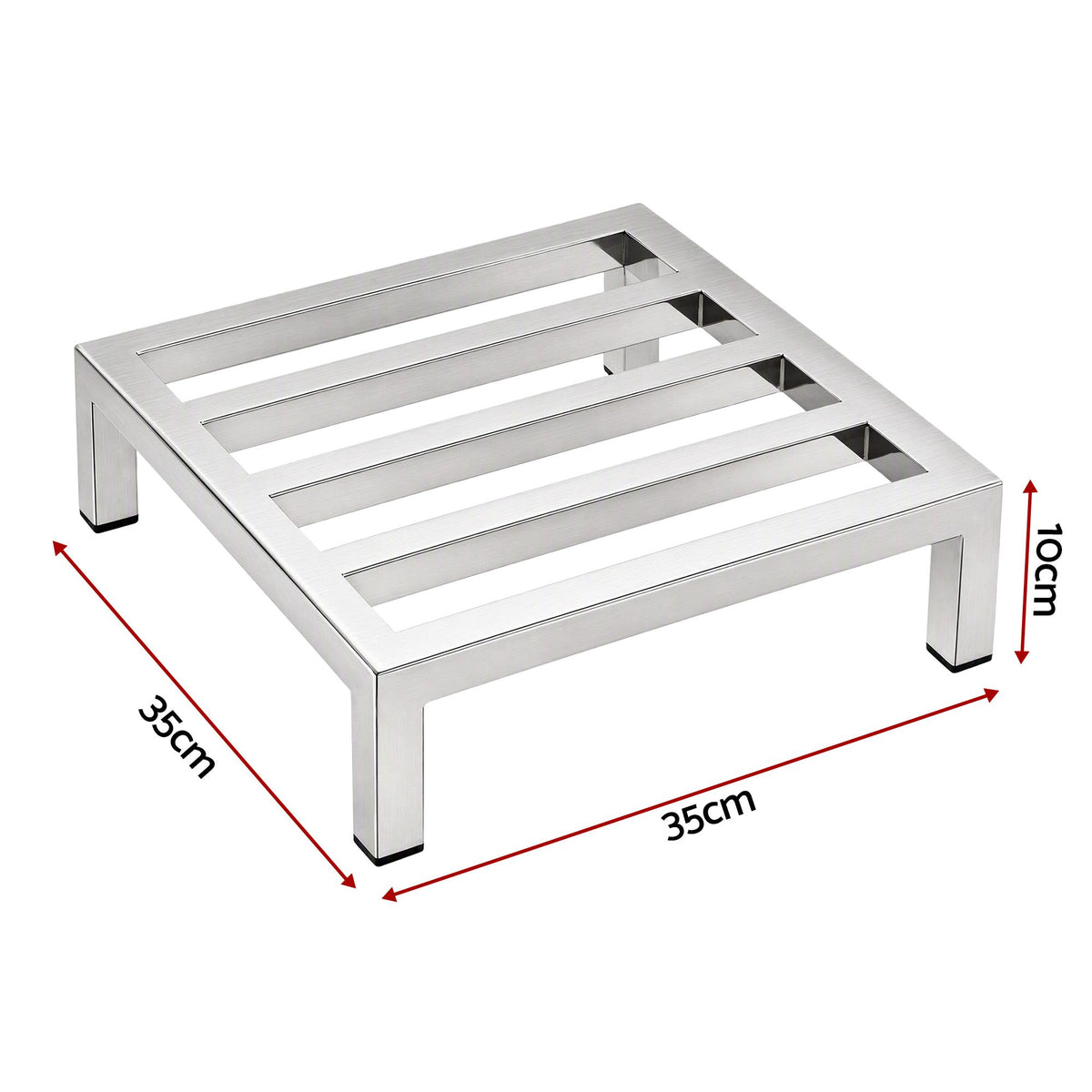 35x35cm Dunnage Rack 2-Pack Stainless Steel Kitchen Floor Stand - Silver