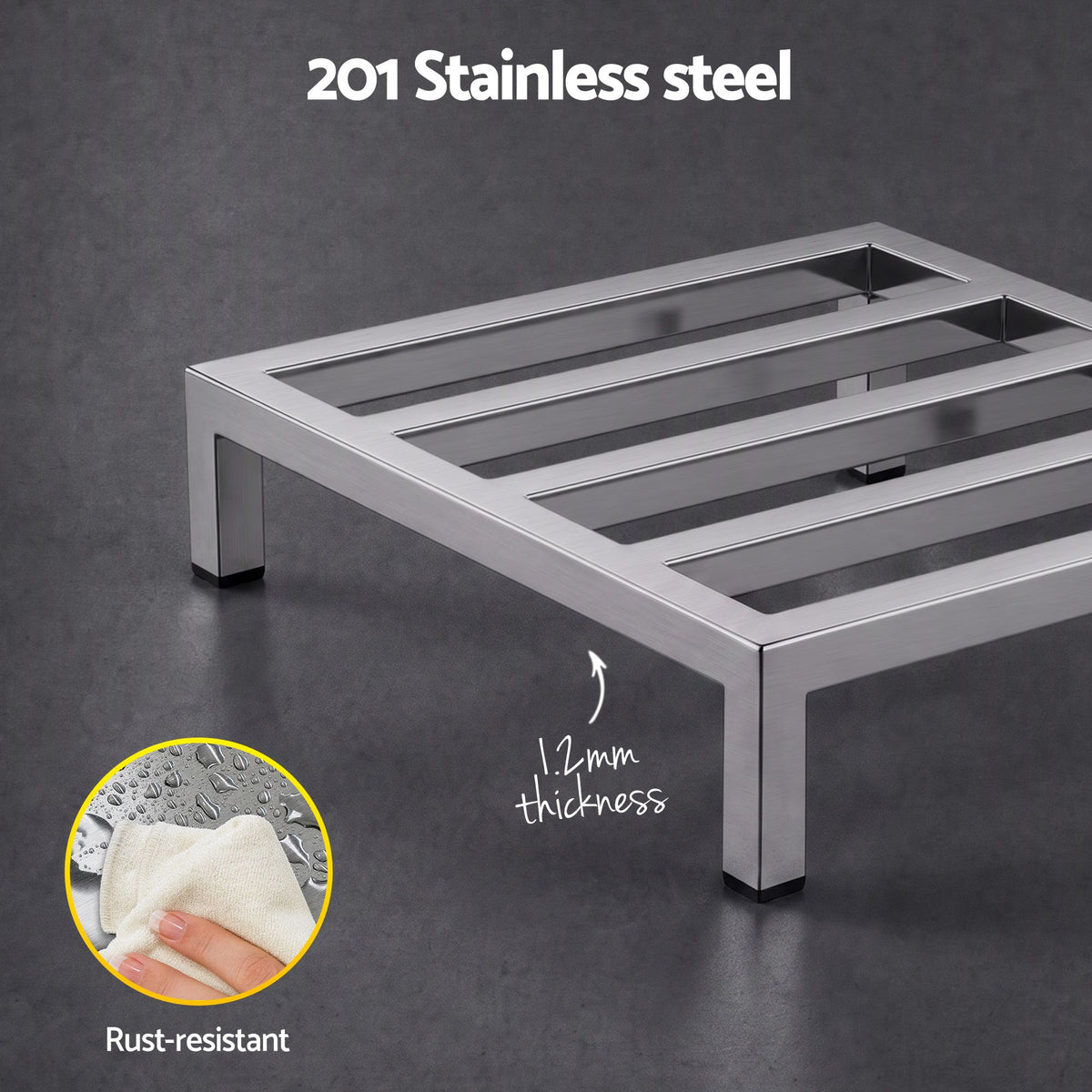 35x35cm Dunnage Rack 2-Pack Stainless Steel Kitchen Floor Stand - Silver
