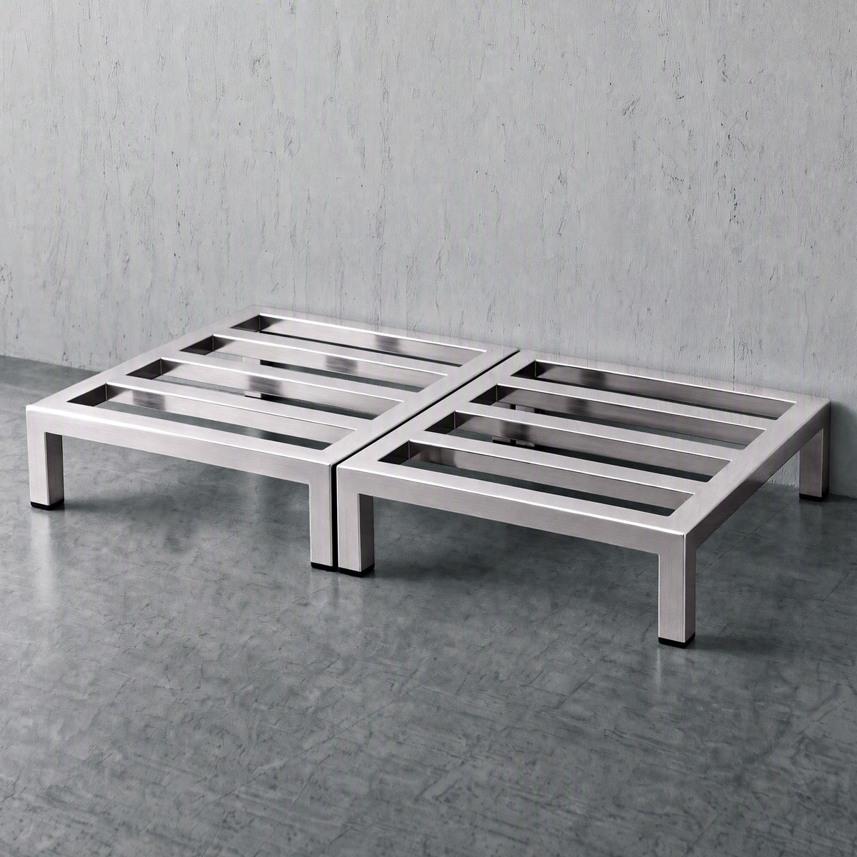 35x35cm Dunnage Rack 2-Pack Stainless Steel Kitchen Floor Stand - Silver