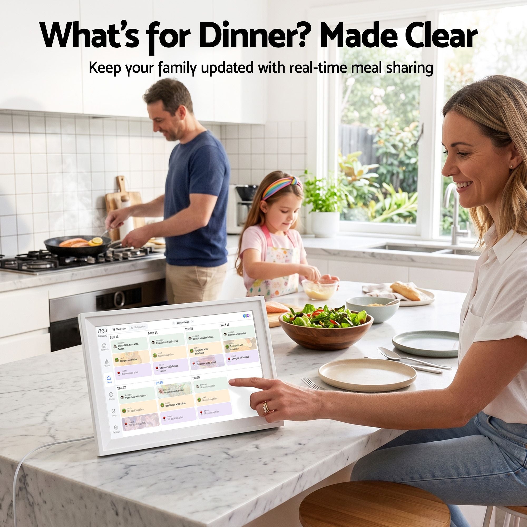 10" Digital Calendar Planner Smart Photo Frame Family Chore Chart & Sync