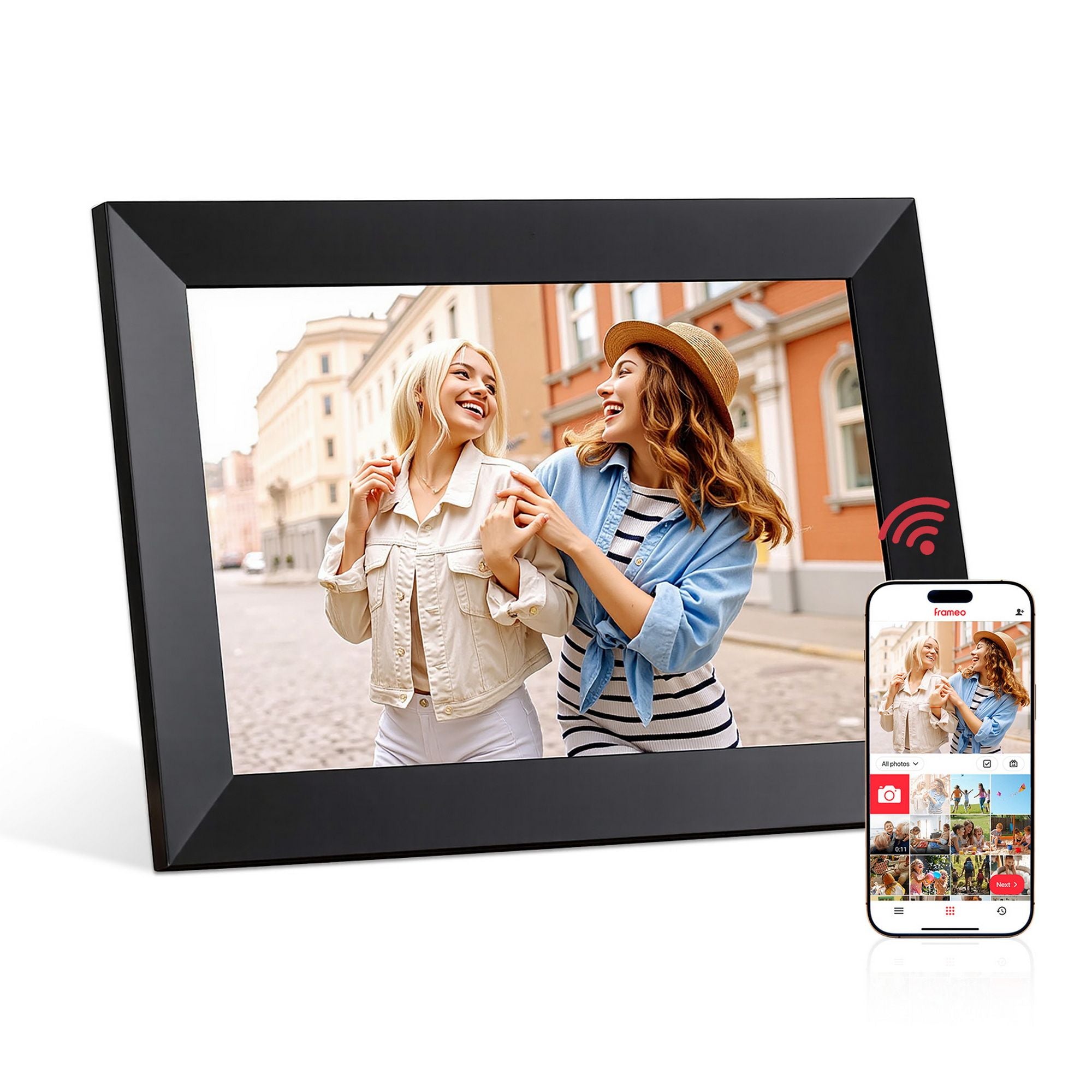10.1 Inch Digital Photo Frame WIFI Touchscreen Video Player 32GB - Black