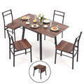 Dining Table and Chairs Set 5pcs with Extendable 60-120cm Drop-Leaf Table Brown