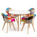 Dining Table and 4 Mid Century Chairs Set White