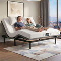 King size bed frame & Giselle Bedding King Mattress Combo, adjustable bed Base for Snoring Relief, Independent Head Foot Incline, Wireless Remote, Black,20cm Thickness
