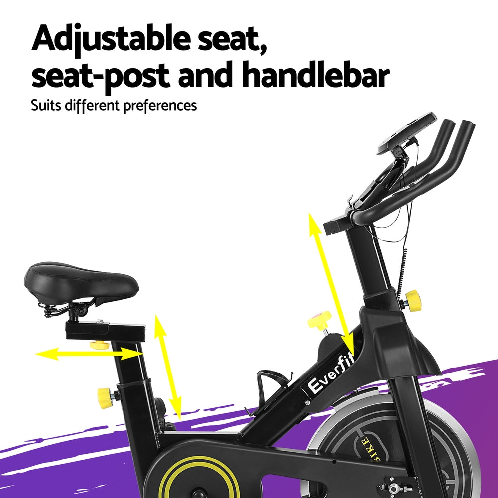 Spin Exercise Bike with Bluetooth APP Connectivity for Cardio Workouts - Black