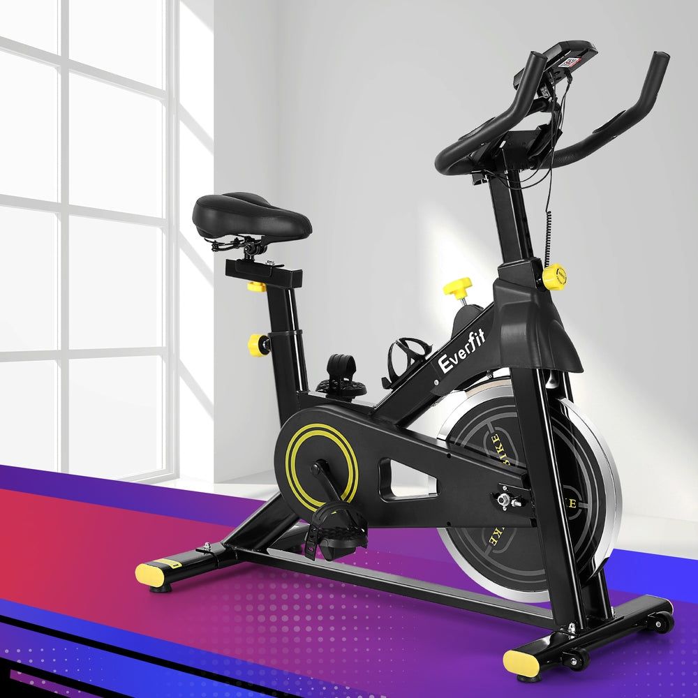 Spin Exercise Bike with Bluetooth APP Connectivity for Cardio Workouts - Black