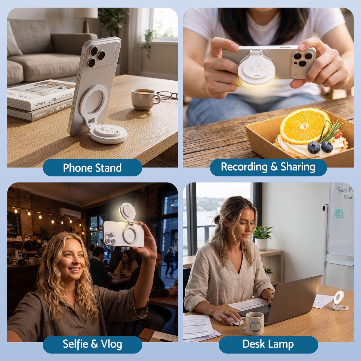 Magnetic Foldable LED Selfie Ring Light CRI95 - White