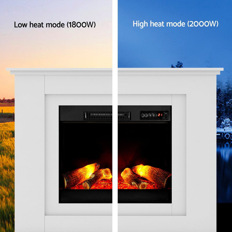 2000W 3D Flame Effect White Electric Fireplace