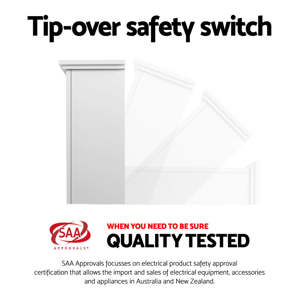 2000W 3D Flame Effect White Electric Fireplace