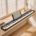 88 Key Quad Folding Electronic Keyboard Digital Piano Portable MIDI Bluetooth Black
