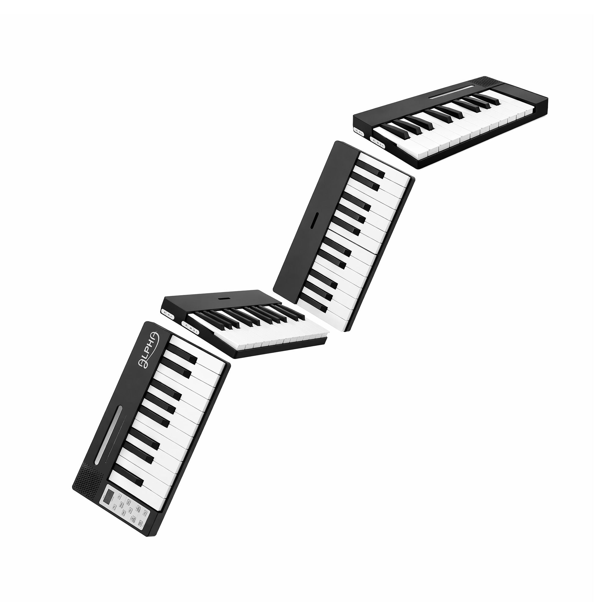 88 Key Quad Folding Electronic Keyboard Digital Piano Portable MIDI Bluetooth Black