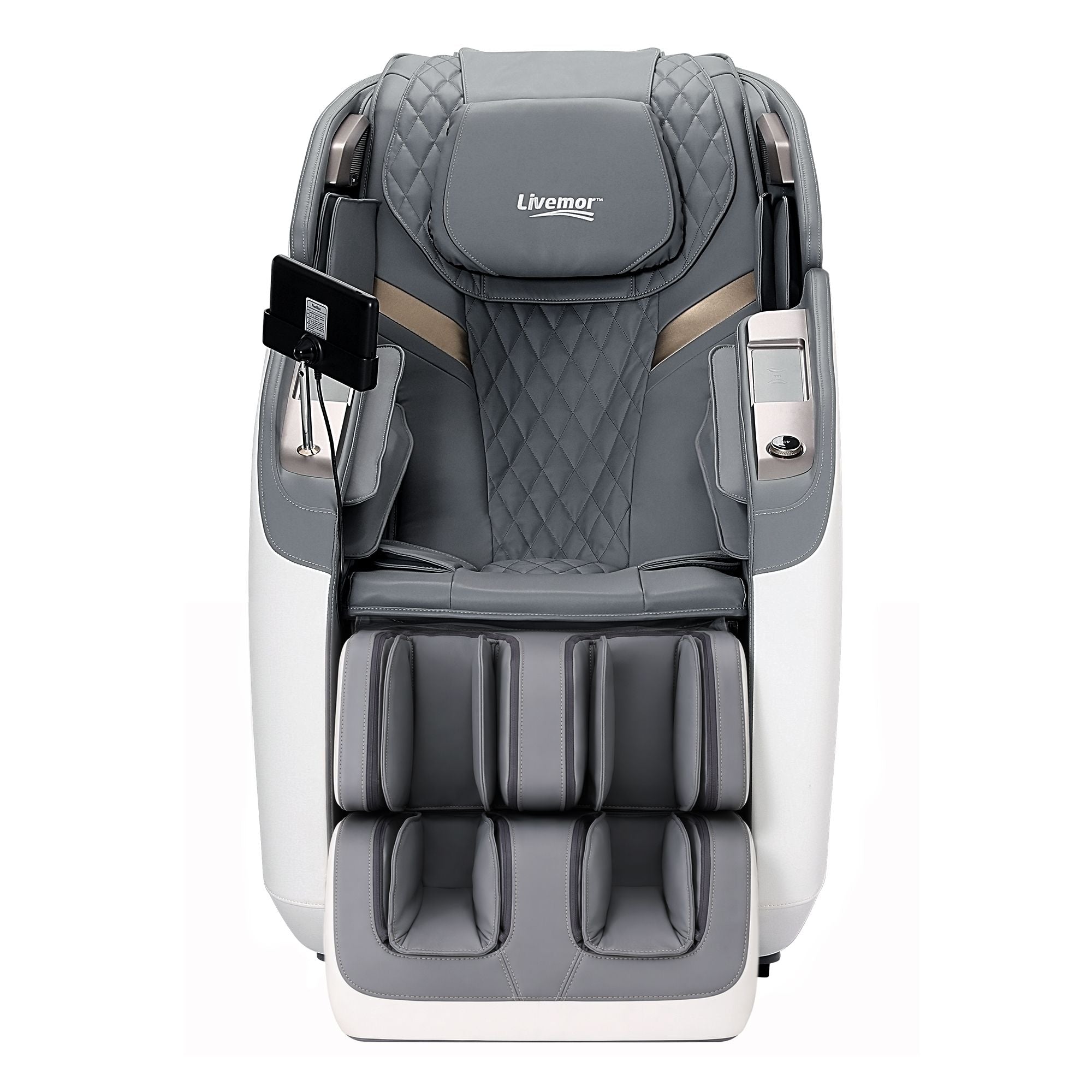 Prestige 4D Dual Mechanism Full Body Massage Chair with Zero Gravity Recline and Wireless Charging - White