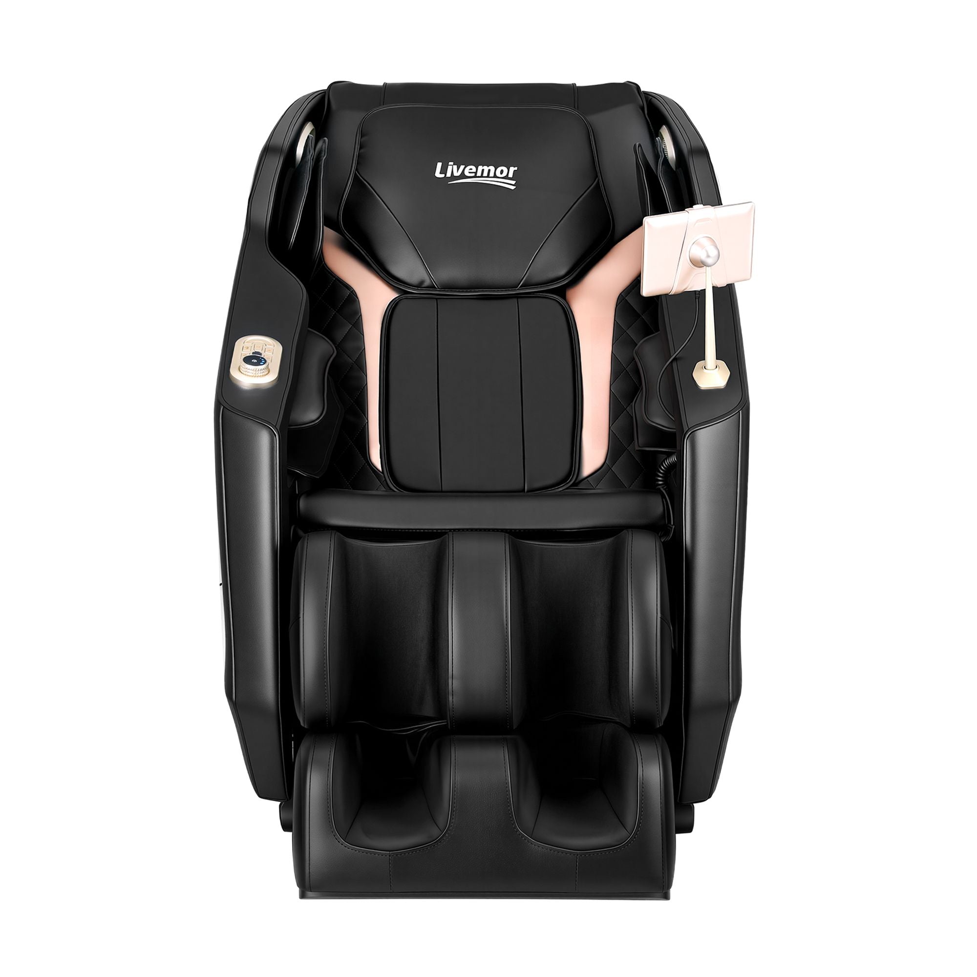 Flex Massage Chair Full Body Zero Gravity Recliner with Heat, 24 Airbags, Foot Massage, 6 Auto Programs, Voice Control, Bluetooth Speakers, Screen Control, Extendable Footrest - Black