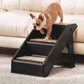 Dog Ramp 3-Step Foldable Pet Stairs for Bed Sofa Car Ladder - Black