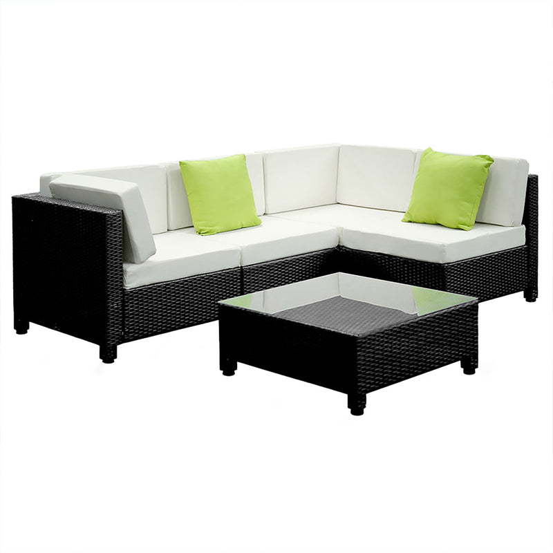 Bali 4 Seat Wicker Outdoor Lounge Set With Bonus Grey Cushion Covers