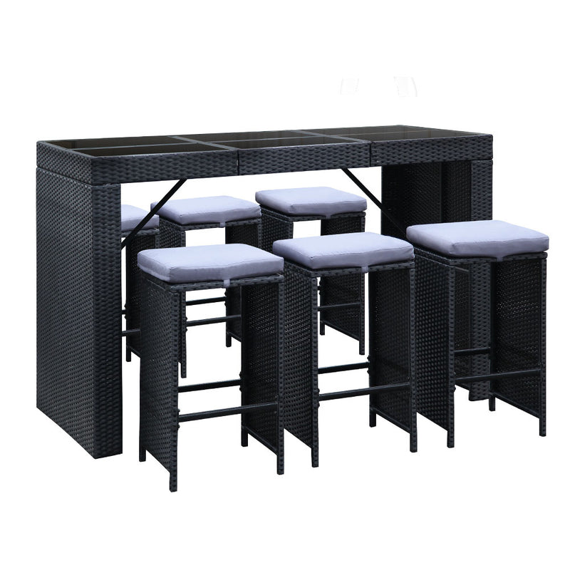 7 Piece Outdoor Bar Style Table Set