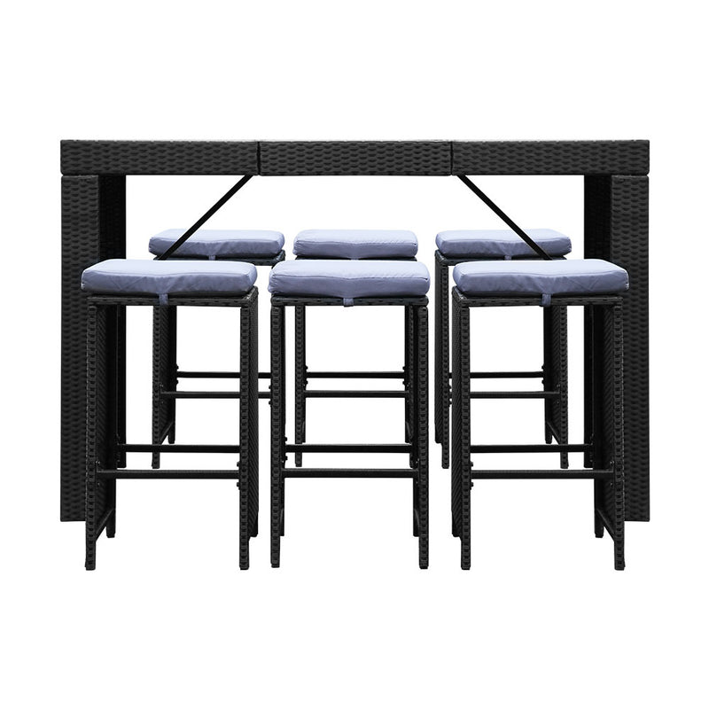 7 Piece Outdoor Bar Style Table Set