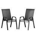 2X Outdoor Stackable Chairs Lounge Chair Bistro Set Patio Furniture