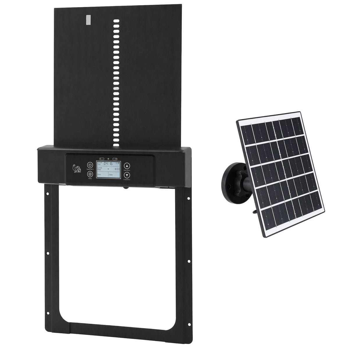 Automatic Solar Powered Chicken Coop Door 37cm with Smart App Control - Black