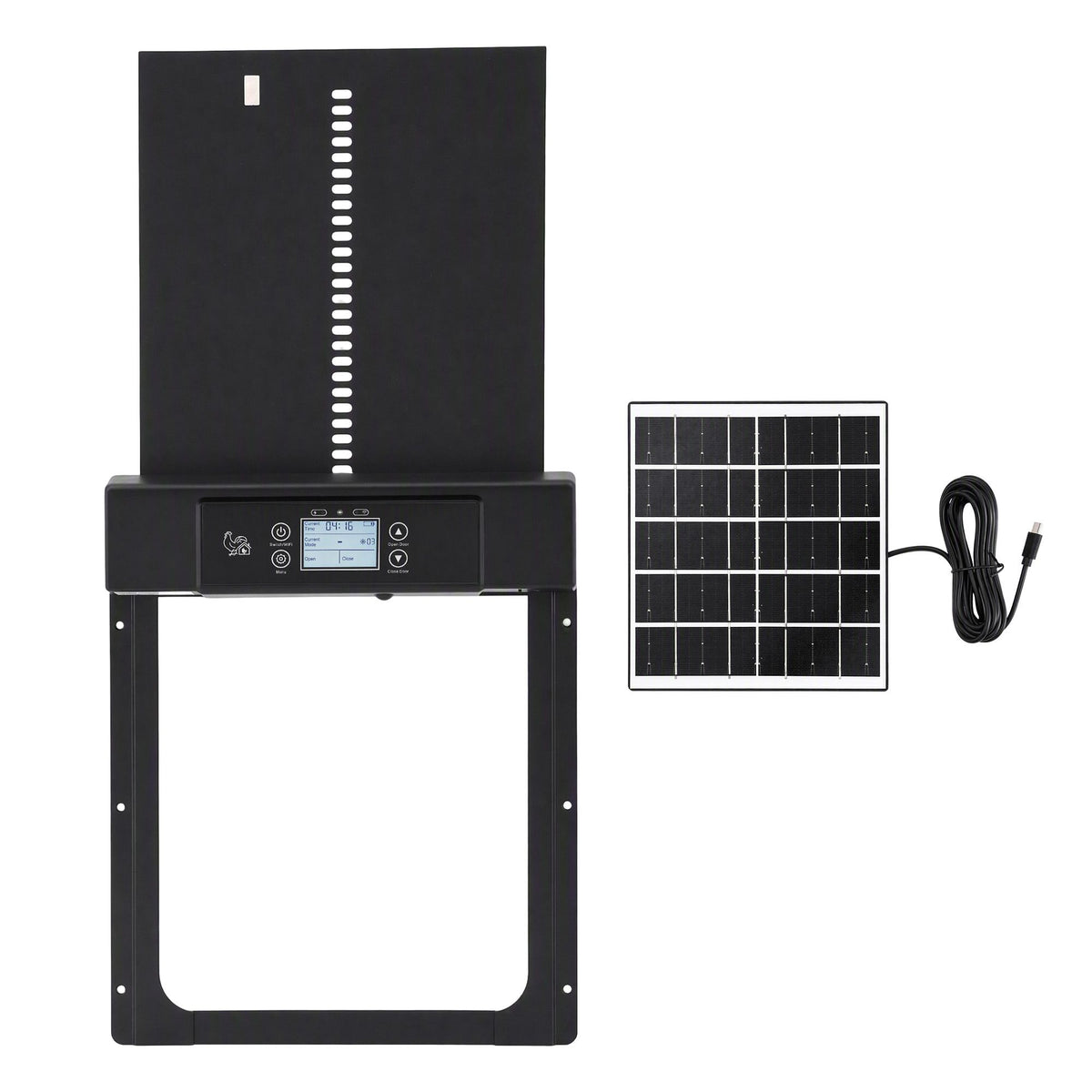 Automatic Solar Powered Chicken Coop Door 37cm with Smart App Control - Black
