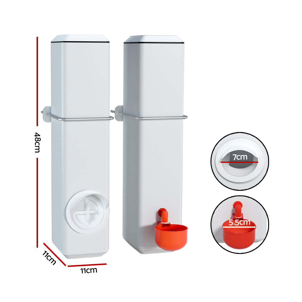 4L Automatic Chicken Feeder and Water Dispenser - White