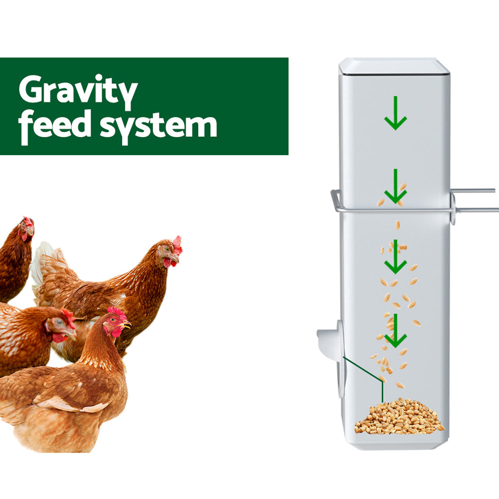 4L Automatic Chicken Feeder and Water Dispenser - White