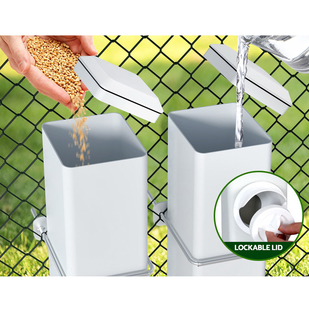 4L Automatic Chicken Feeder and Water Dispenser - White