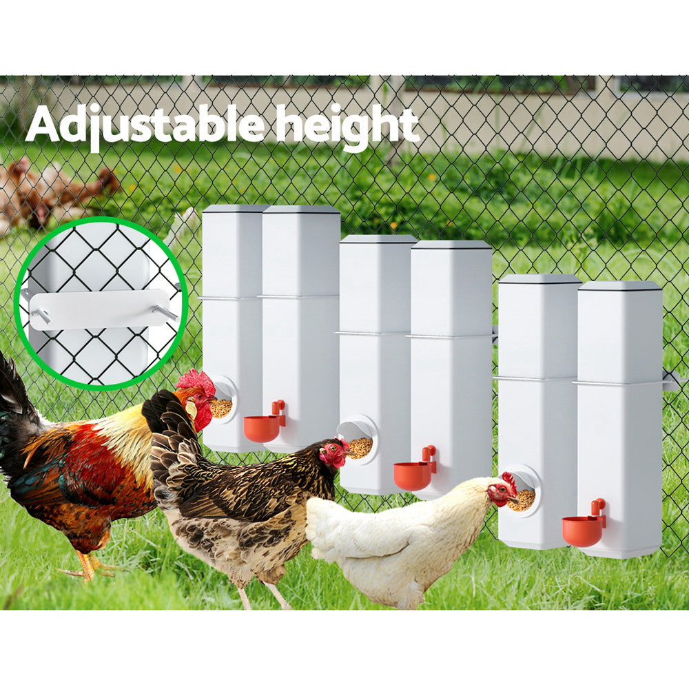 4L Automatic Chicken Feeder and Water Dispenser - White