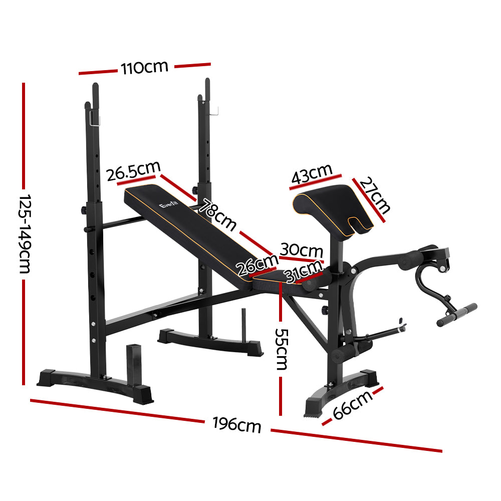 10 In 1 Weight Bench Adjustable Home Gym Station Bench Press 330KG