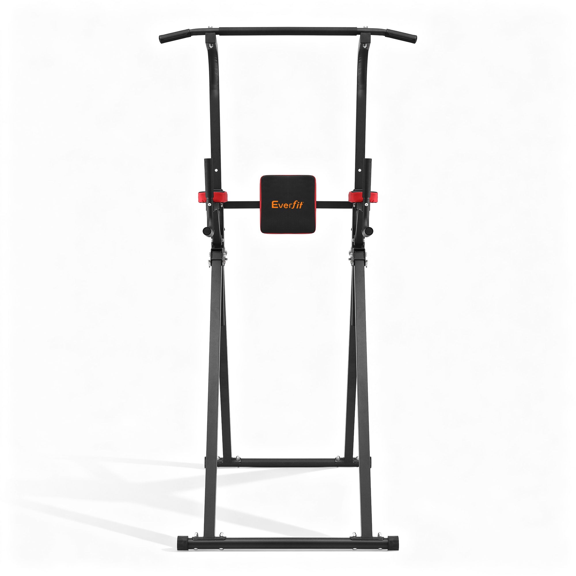 Adjustable Folding Chin Up Tower Pull Up and Dip Station for Home Gym - Black