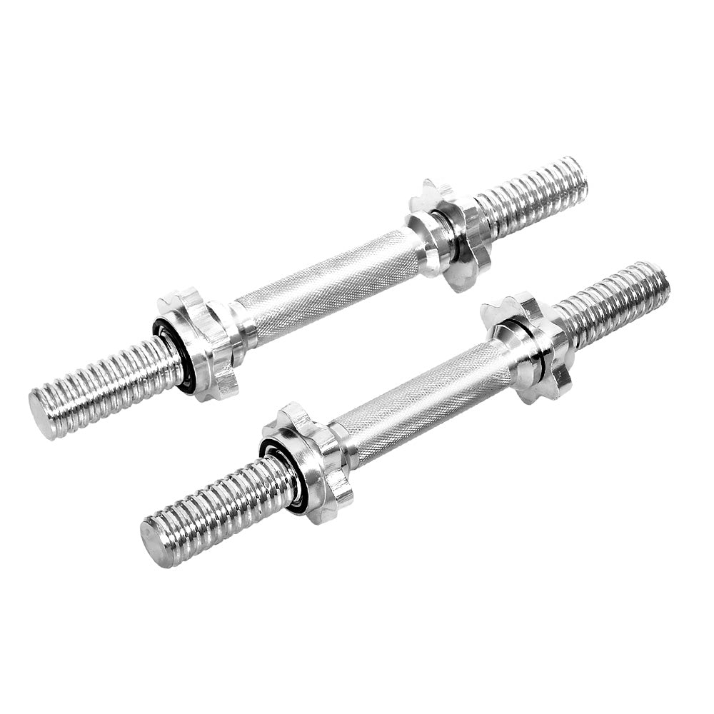 45cm Dumbbell Bar with 150kg Capacity and Spring Collars - Silver