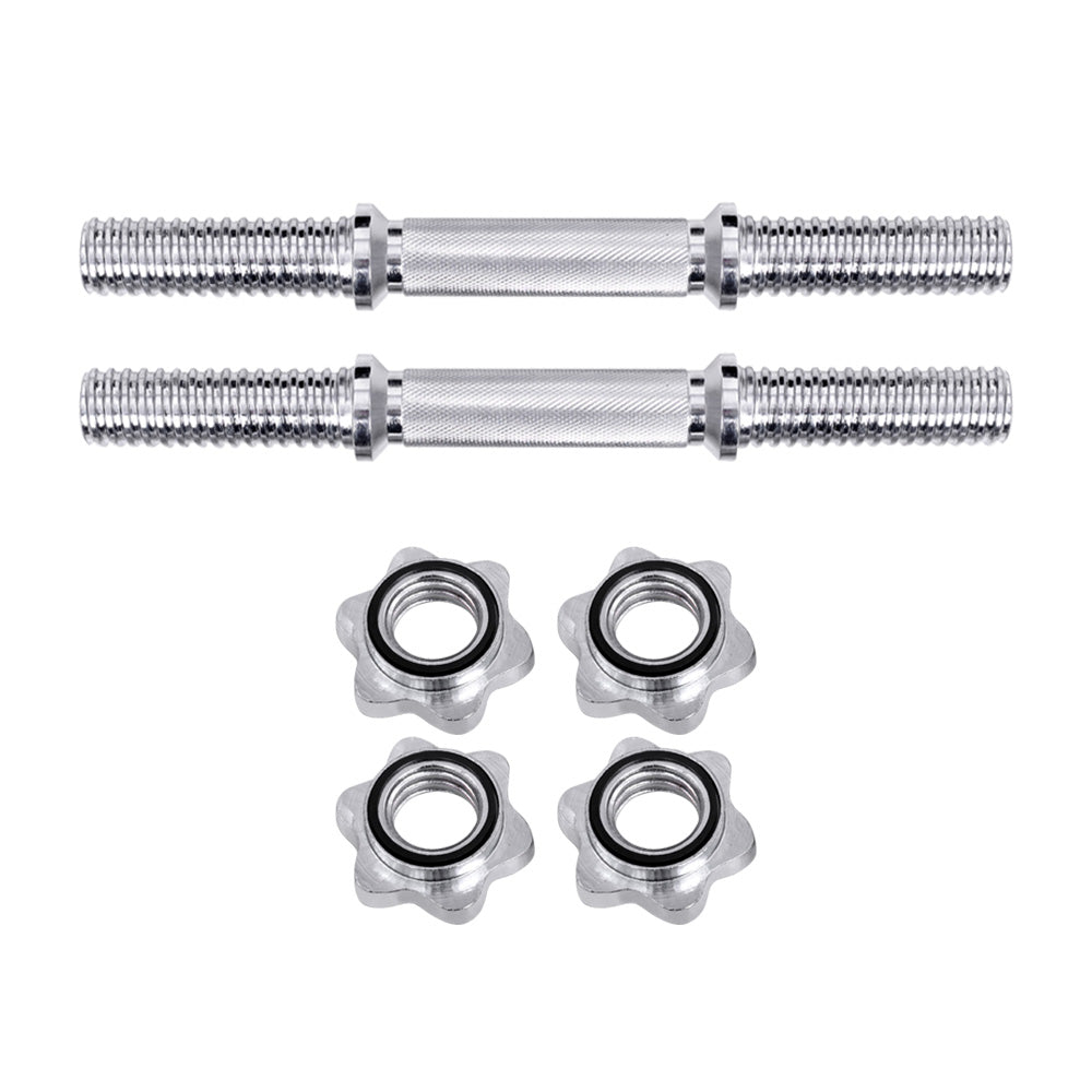 45cm Dumbbell Bar with 150kg Capacity and Spring Collars - Silver
