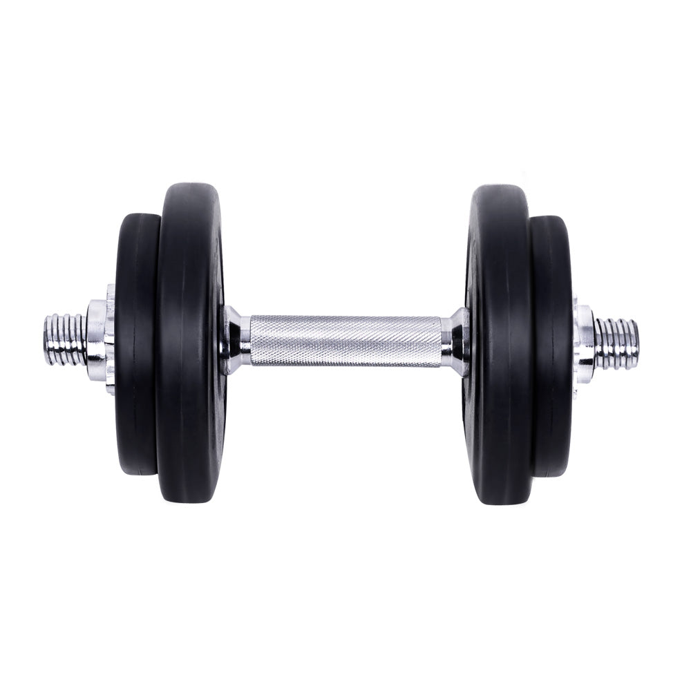 20kg Adjustable Dumbbell Set with Weight Plates - Black & Silver