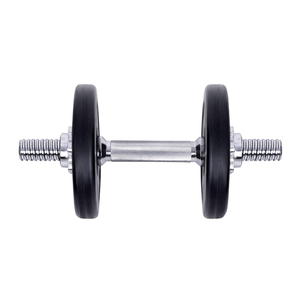 10kg Adjustable Dumbbell Set with Weight Plates - Black and Silver