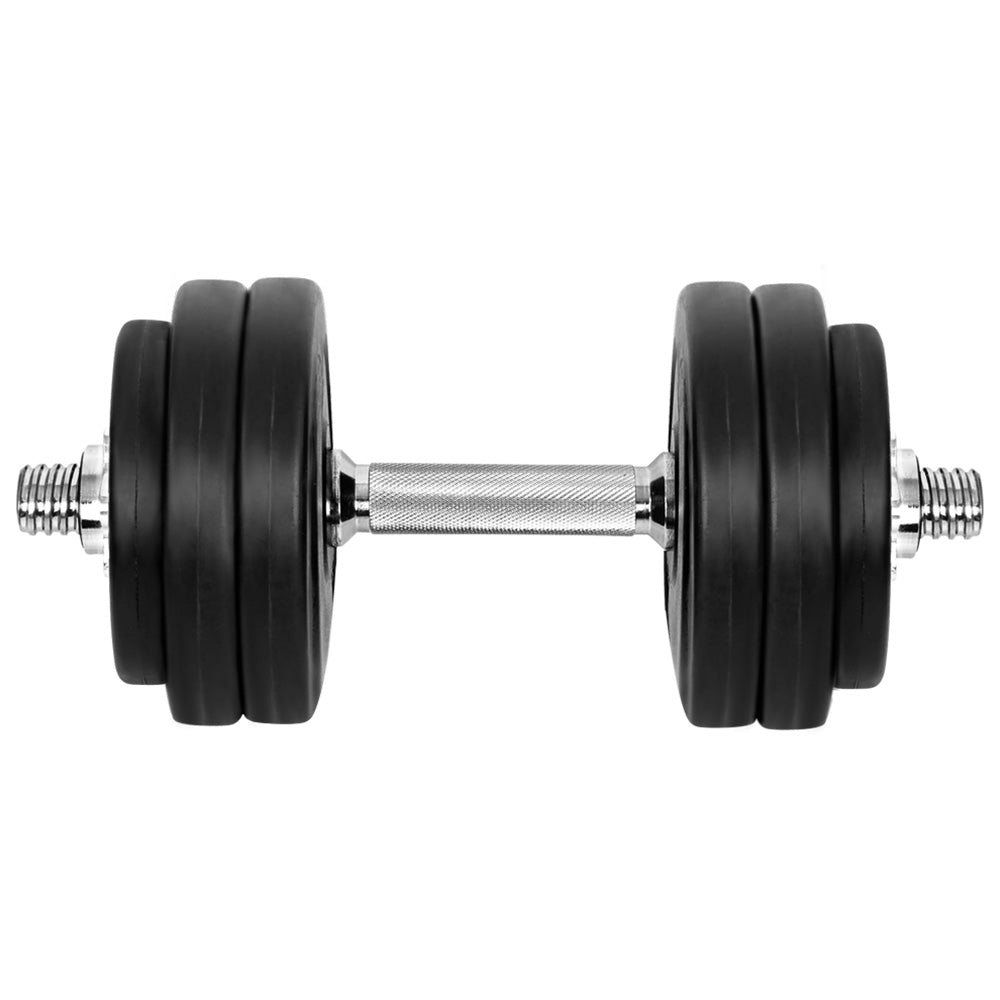 30kg Adjustable Dumbbell Set with Weight Plates and Lifting Bench - Black