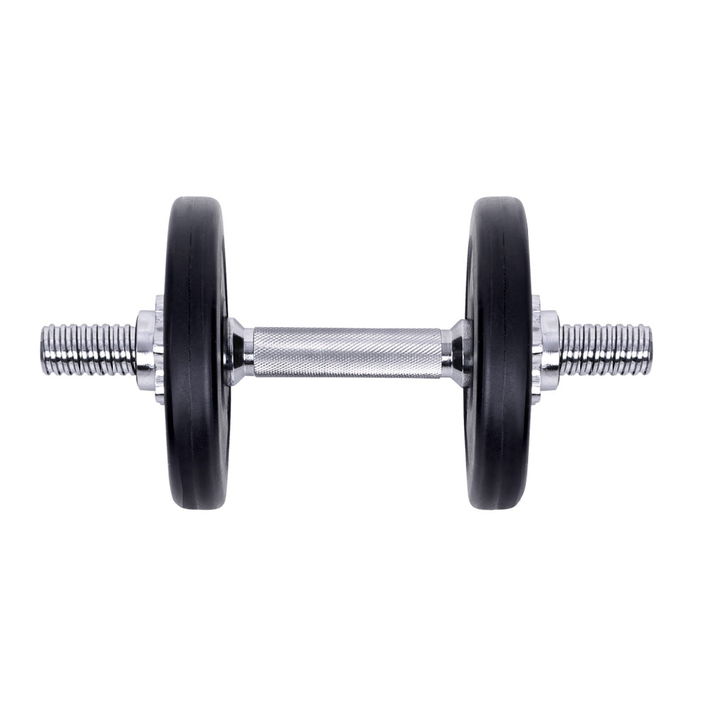 15kg Adjustable Dumbbell Set with Weight Plates - Black and Silver