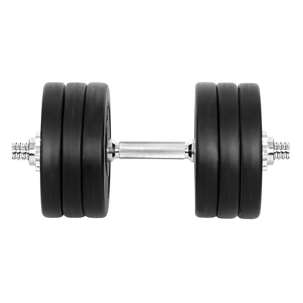35kg Adjustable Dumbbell Set with Weight Plates - Black