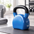 16kg Cast Iron Kettlebell with PVC Neoprene Coating - Blue